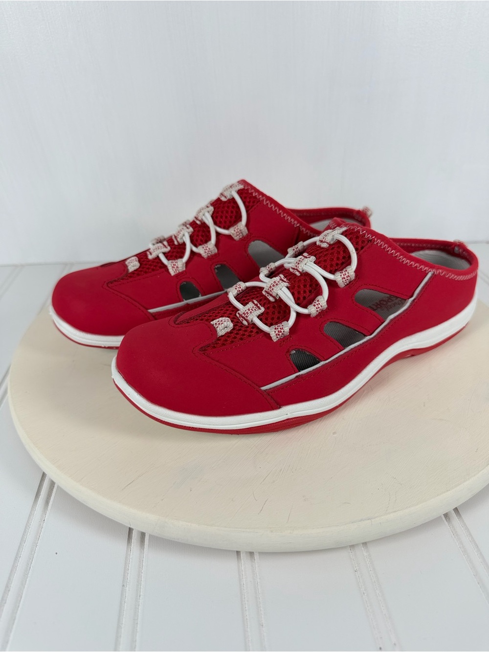 Red Slip-On Sport Sandal Sneakers for Women